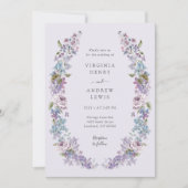 Elegante Lavendel Sering Huwelijk Kaart (Voorkant)
