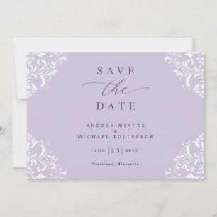 Elegante Lavendel Sering Paarse Trouwdag Save The Date