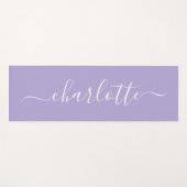 Elegante Lavendel Sering Script Naam Persoonlijk Yogamat (Voorkant (horizontaal))