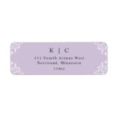 Elegante Lavendel Sering Wedding Retouradres Etiket (Voorkant)