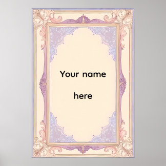 Elegante lavendel sierlijke vintage frame poster
