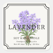 Elegante Lavendel Soja Wax Candle Business Label (Voorkant)