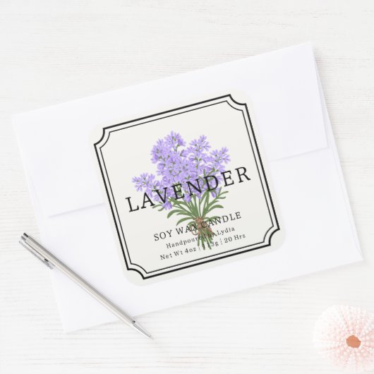 Elegante Lavendel Soja Wax Candle Business Label (Envelop)