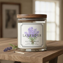 Elegante Lavendel Soja Wax Candle Business Label