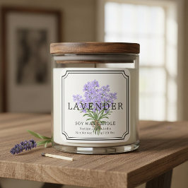Elegante Lavendel Soja Wax Candle Business Label
