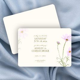 Elegante Lavendel Spring Wildflower bruiloft Save The Date