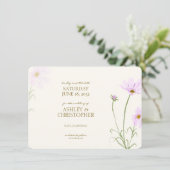 Elegante Lavendel Spring Wildflower bruiloft Save The Date (Staand voorkant)