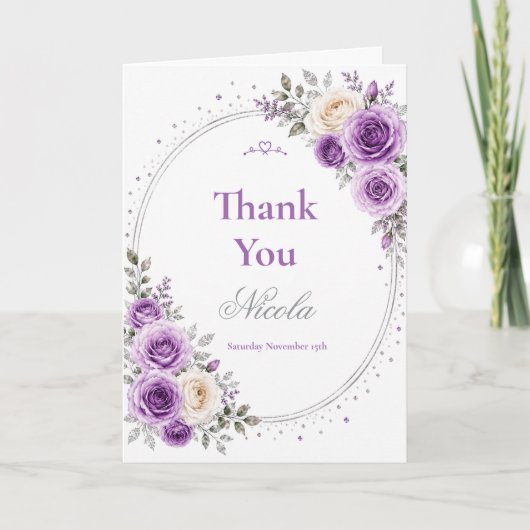 Elegante Lavendel Sweet 16 Bedankkaart (Voorkant)