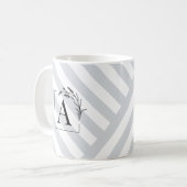 Elegante lavendel takjes monogram mok (Voorkant links)