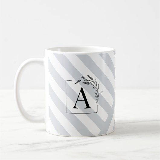 Elegante lavendel takjes monogram mok (Links)