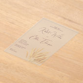 Elegante lavendel tarwehalmen acryl uitnodigingen (Laagn)