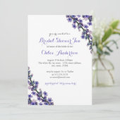 Elegante Lavendel Theekop Bruiloft Uitnodiging (Staand voorkant)