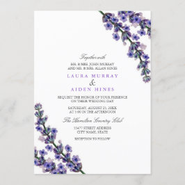 Elegante Lavendel Trouw Uitnodiging