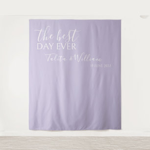 Elegante lavendel trouwfotobooth achtergrond wandkleed