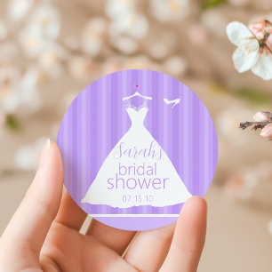Elegante Lavendel Trouwjurk Vrijgezellenfeest Ronde Sticker