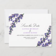 Elegante Lavendel Trouwkaart Save The Date