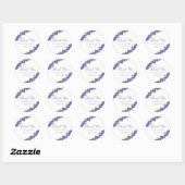 Elegante Lavendel Trouwstickers Ronde Sticker (Vel)