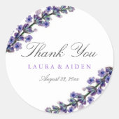 Elegante Lavendel Trouwstickers Ronde Sticker (Voorkant)