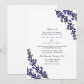 Elegante Lavendel Trouwuitnodiging Kaart (Voorkant / Achterkant)