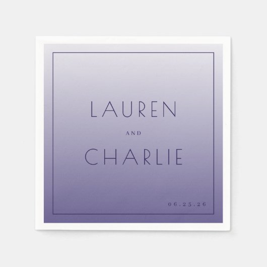 Elegante Lavendel Typografische Gradiënt Servet (Voorkant)