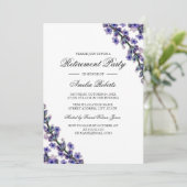 Elegante Lavendel Uitnodiging voor Pensioenfeest (Staand voorkant)