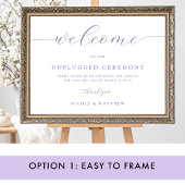 Elegante Lavendel Unplugged Bruiloft Welkomstbord Poster