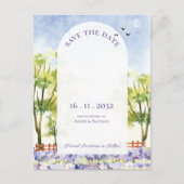  Elegante Lavendel Velden Landschap Wedding Aankondigingskaart (Voorkant)