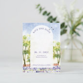  Elegante Lavendel Velden Landschap Wedding Aankondigingskaart (Staand voorkant)