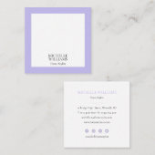 Elegante Lavendel Vierkante Visitekaartjes (Voorkant / Achterkant)