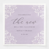 Elegante lavendel vintage klassieke trouw servette servet (Voorkant)