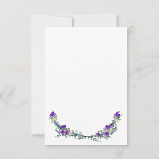 Elegante Lavendel viooltjes waterverf bruiloft Kaart (Achterkant)