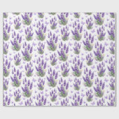 Elegante Lavendel Vlinder Paarse Bloemen Cadeaupapier (Vlak)