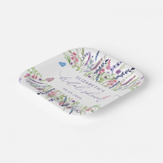 Elegante Lavendel Vrijgezellenfeest Papier Borden Papieren Bordje (Gebogen)
