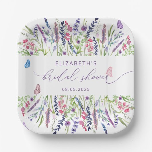 Elegante Lavendel Vrijgezellenfeest Papier Borden Papieren Bordje (Voorkant)