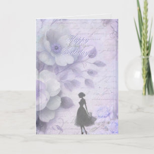 Elegante Lavendel Watercolor Dames Verjaardagskaar Bedankkaart