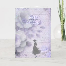 Elegante Lavendel Watercolor Dames Verjaardagskaar Bedankkaart