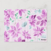Elegante Lavendel Waterverf Bloem Postkaart (Achterkant)