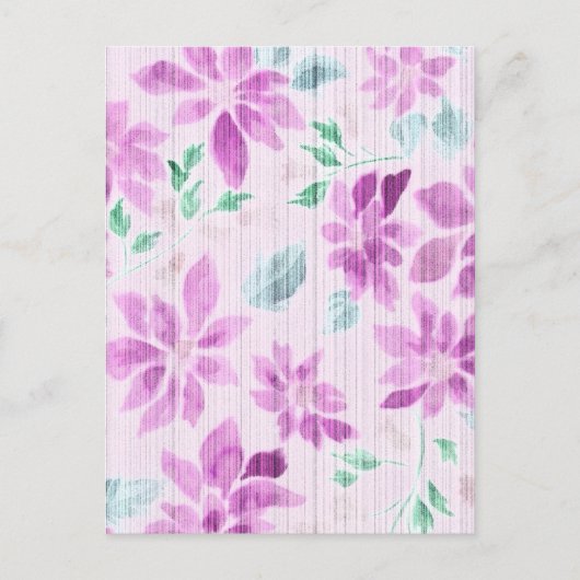 Elegante Lavendel Waterverf Bloem Postkaart (Voorkant)