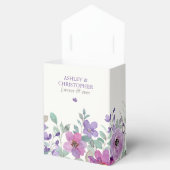 Elegante Lavendel Waterverf Bloemen Bruiloft Bedankdoosjes (Geopend)