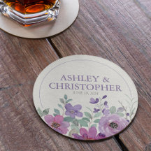 Elegante Lavendel Waterverf Bloemen Bruiloft