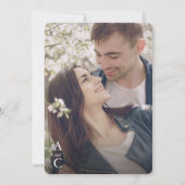 Elegante Lavendel Waterverf Bloemen Foto Bruiloft Kaart (Achterkant)