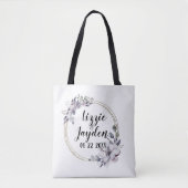 Elegante Lavendel Waterverf Bloemenkrans Tote Bag (Voorkant)