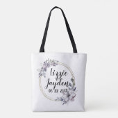 Elegante Lavendel Waterverf Bloemenkrans Tote Bag (Achterkant)
