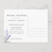 Elegante Lavendel Waterverf Bruiloftsborrel Uitnodiging Briefkaart (Achterkant)