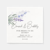 Elegante Lavendel Waterverf Brunch Bubble Shower Servet (Voorkant)