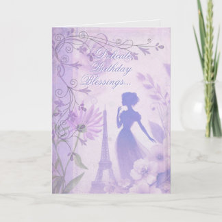 Elegante Lavendel Waterverf Dames Verjaardagskaart Bedankkaart