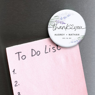 Elegante Lavendel Waterverf Dank u Bruiloft Magneet