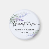 Elegante Lavendel Waterverf Dank u Bruiloft Magneet (Voorkant)