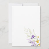 Elegante Lavendel Waterverf Floral Formal Bruiloft Kaart (Achterkant)