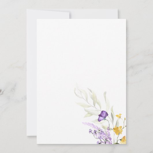Elegante Lavendel Waterverf Floral Formal Bruiloft Kaart (Achterkant)